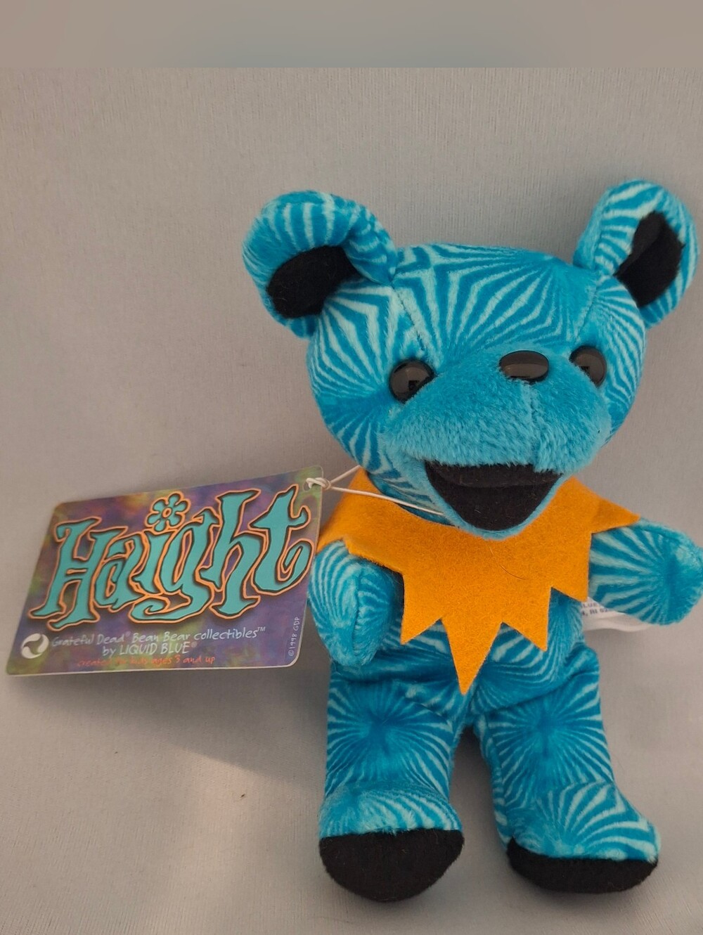 HAIGHT Grateful Dead Dancing Bean Bear Edition 2 NWT Liquid Blue 1998 7" Vintage